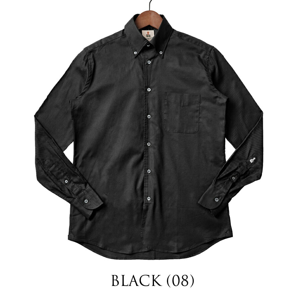 ギローバー GUY ROVER ボタンダウンシャツ 長袖 3950GR657 205 552103 リラックスフィット オックスフォード コットン ホワイト ブラック ネイビー ブルー シャツ イタリア メンズ 長袖 ドレス カジュアル 無地