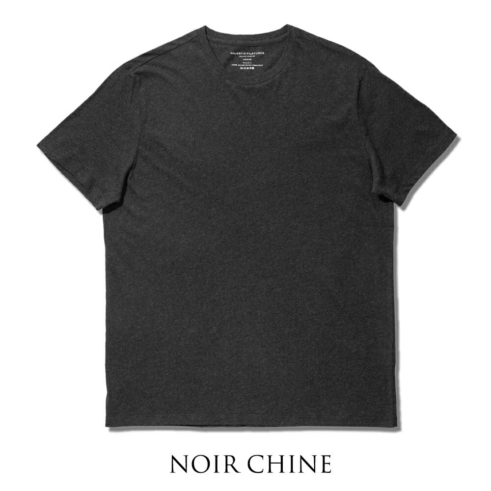 マジェスティック フィラチュール MAJESTIC FILATURES Tシャツ クルーネック HTS022 ネイビー ホワイト グレー ブラック メンズ 半袖 夏 無地 ストレッチ 紺 白  黒【ゆうパケット発送】