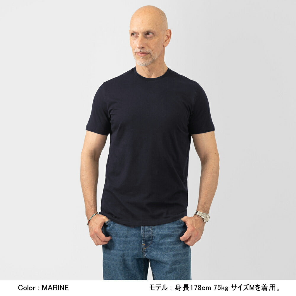 マジェスティック フィラチュール MAJESTIC FILATURES Tシャツ クルーネック HTS022 ネイビー ホワイト グレー ブラック メンズ 半袖 夏 無地 ストレッチ 紺 白  黒【ゆうパケット発送】