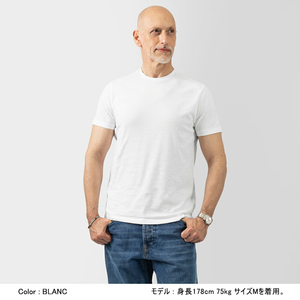 マジェスティック フィラチュール MAJESTIC FILATURES Tシャツ クルーネック HTS022 ネイビー ホワイト グレー ブラック メンズ 半袖 夏 無地 ストレッチ 紺 白  黒【ゆうパケット発送】