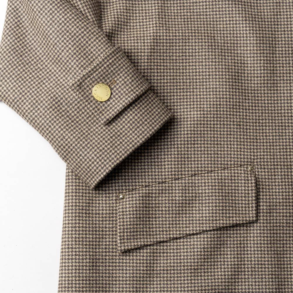 マッキントッシュ MACKINTOSH コート HUMBIE METAL BUTTON レディース ハンビー ウール カジュアル 千鳥柄 千鳥格子 ハウンドドゥース チェック ステンカラーコート バルカラーコート ブラック ブラウン ベージュ 秋 冬 シンプル ミドル丈 金ボタン メタルボタン ブランド