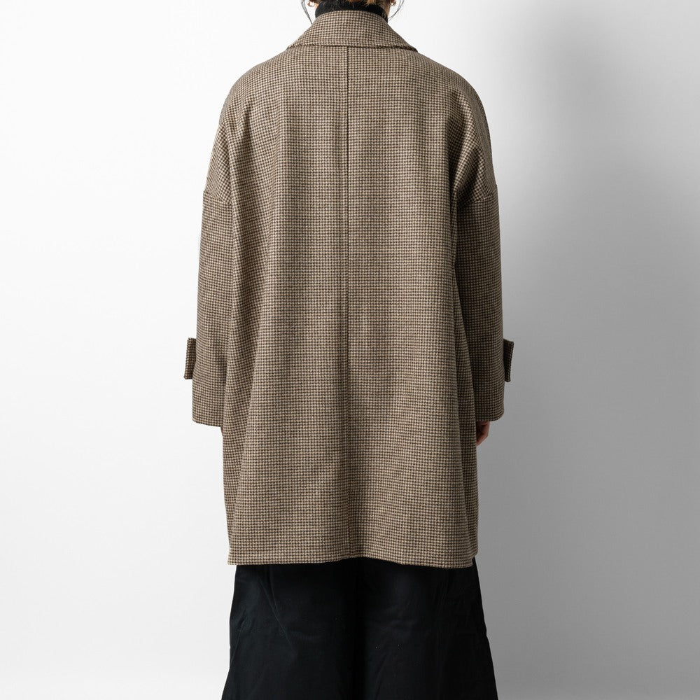 マッキントッシュ MACKINTOSH コート HUMBIE METAL BUTTON レディース ハンビー ウール カジュアル 千鳥柄 千鳥格子 ハウンドドゥース チェック ステンカラーコート バルカラーコート ブラック ブラウン ベージュ 秋 冬 シンプル ミドル丈 金ボタン メタルボタン ブランド