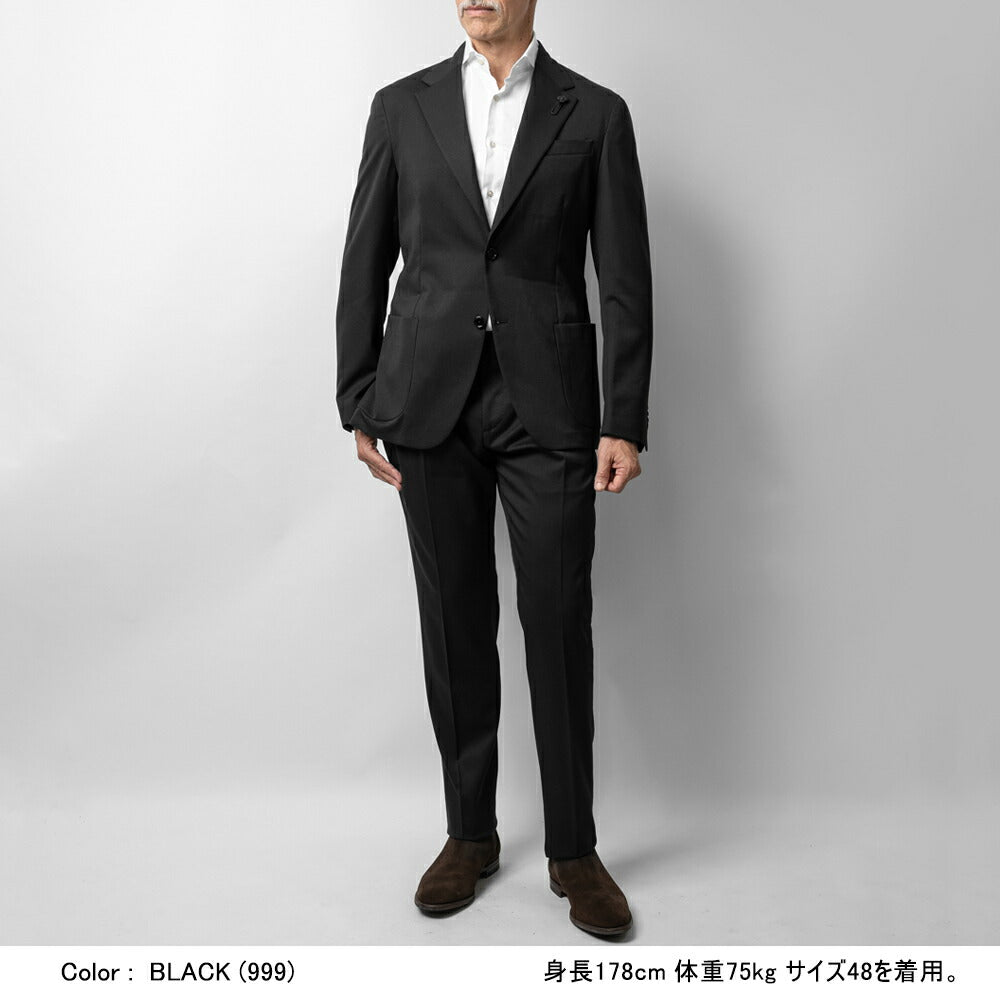 ラルディーニ LARDINI スーツ IV148E-IVEL63703 ジャケット 1プリーツパンツ EASY WEAR 高機能 ウール ストレッチウール ブラック ネイビー グレー オールシーズン メンズ セット セットアップ ブランド フォーマル 開き見せ  サイドベンツ 高級 クラシコ イタリア