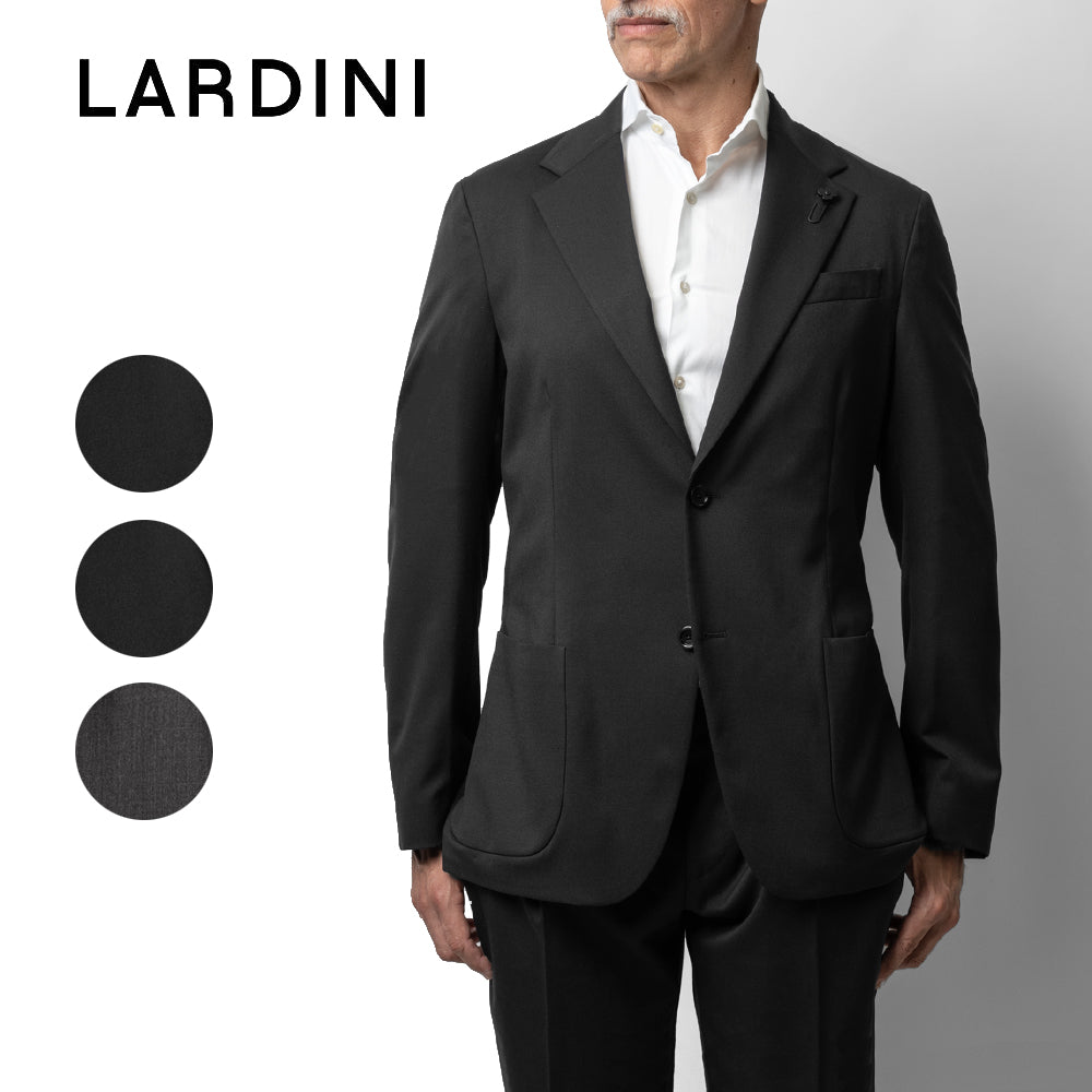 ラルディーニ LARDINI スーツ IV148E-IVEL63703 ジャケット 1プリーツパンツ EASY WEAR 高機能 ウール ストレッチウール ブラック ネイビー グレー オールシーズン メンズ セット セットアップ ブランド フォーマル 開き見せ  サイドベンツ 高級 クラシコ イタリア
