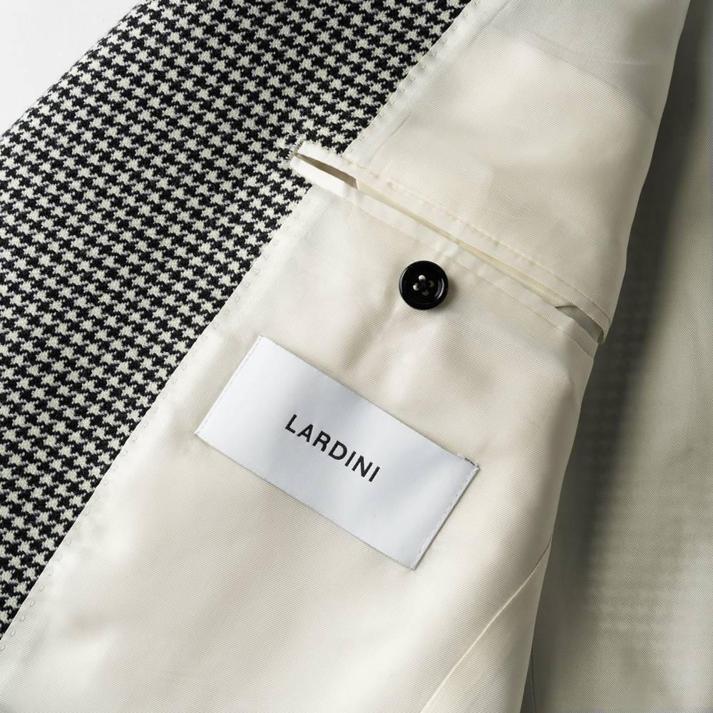 【返品不可】ラルディーニ LARDINI ジャケット 千鳥柄 IV5802E-IVSF63501 シングル テーラードジャケット ハウンドトゥース 24秋冬 メンズ ビジネス ブランド ライトツイード ノッチドラペル 2ボタン ホワイト ブラック サイドベンツ 高級 クラシコ イタリア