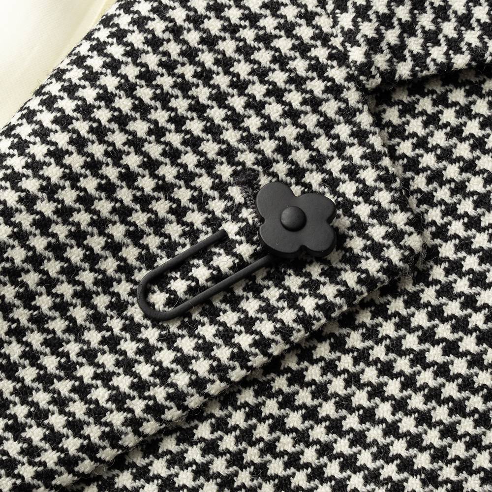 【返品不可】ラルディーニ LARDINI ジャケット 千鳥柄 IV5802E-IVSF63501 シングル テーラードジャケット ハウンドトゥース 24秋冬 メンズ ビジネス ブランド ライトツイード ノッチドラペル 2ボタン ホワイト ブラック サイドベンツ 高級 クラシコ イタリア