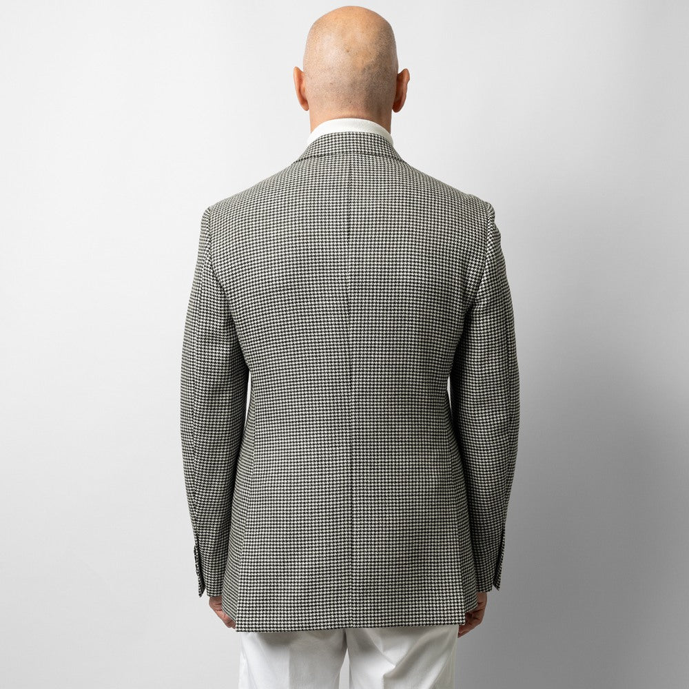 【返品不可】ラルディーニ LARDINI ジャケット 千鳥柄 IV5802E-IVSF63501 シングル テーラードジャケット ハウンドトゥース 24秋冬 メンズ ビジネス ブランド ライトツイード ノッチドラペル 2ボタン ホワイト ブラック サイドベンツ 高級 クラシコ イタリア