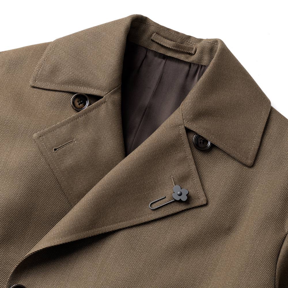 ラルディーニ LARDINI ロングトレンチコート IVADRIEL-IVAM63553 420 ウール カーキ 24AW 24秋冬 トレンチコート ロング ロングコート ミリタリーコート メンズ ツイル ビジネス ブランド 高級 クラシコ イタリア インポート