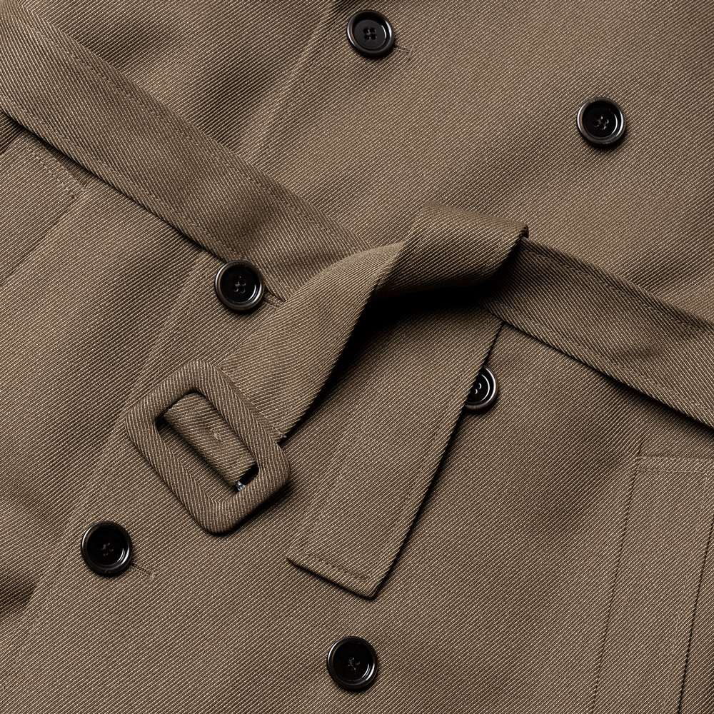 ラルディーニ LARDINI ロングトレンチコート IVADRIEL-IVAM63553 420 ウール カーキ 24AW 24秋冬 トレンチコート ロング ロングコート ミリタリーコート メンズ ツイル ビジネス ブランド 高級 クラシコ イタリア インポート