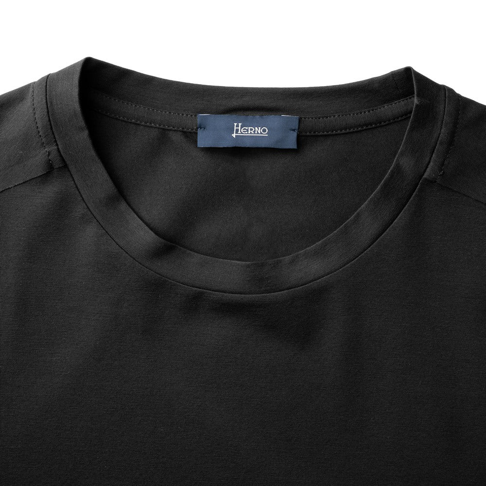 【返品不可】ヘルノ HERNO コットンTシャツ クルーネック JG000168U ブラック ネイビー ホワイト 半袖 Tシャツ 黒T 白T シャツ 紺 メンズ 高級Tシャツ インナー カットソー 無地Tシャツ ストレッ ハイブランドTシャツ ハイブランド カジュアル イタリア 夏