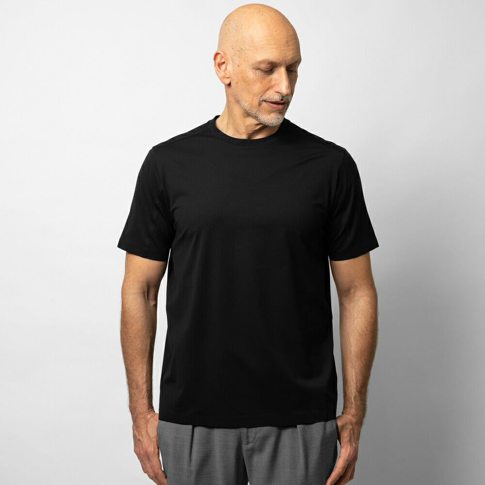 【返品不可】ヘルノ HERNO コットンTシャツ クルーネック JG000168U ブラック ネイビー ホワイト 半袖 Tシャツ 黒T 白T シャツ 紺 メンズ 高級Tシャツ インナー カットソー 無地Tシャツ ストレッ ハイブランドTシャツ ハイブランド カジュアル イタリア 夏