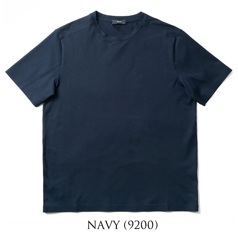 【返品不可】ヘルノ HERNO コットンTシャツ クルーネック JG000168U ブラック ネイビー ホワイト 半袖 Tシャツ 黒T 白T シャツ 紺 メンズ 高級Tシャツ インナー カットソー 無地Tシャツ ストレッ ハイブランドTシャツ ハイブランド カジュアル イタリア 夏