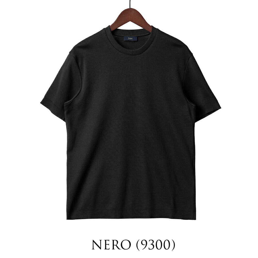 ヘルノ HERNO ニット Tシャツ カットソー JG000206U クルーネック コットン ストレッチ 半袖 メンズ グレージュ ブラック 2600 9300 綿 コットン カジュアル ドレス ブランド 大きいサイズインナー 無地 ニットT スリム イタリア インポート