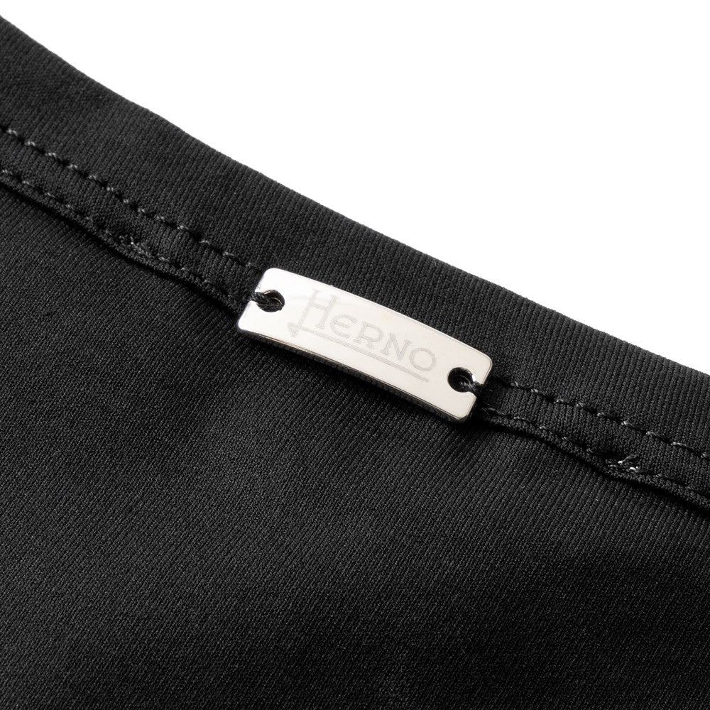 【返品不可】ヘルノ HERNO Tシャツ JG000219D レディース スカーフ付き クルーネック ブラック  ホワイト ネイビー きれいめ エレガント 半袖 スリム ブランド 白 黒 紺 無地 スカーフ モノグラム シルクスカーフ 春 夏 コットンジャージー コットン ストレッチ