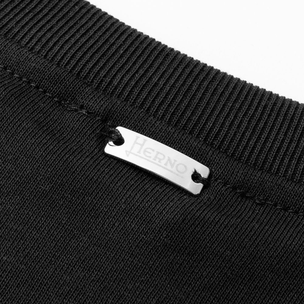 【返品不可】ヘルノ HERNO ニットTシャツ JG000223D レディース クルーネック Tシャツ ブラック ホワイト きれいめ 半袖 白 黒 無地 スリム ブランド 春 夏 コットンジャージー リヨセル コットン ストレッチ