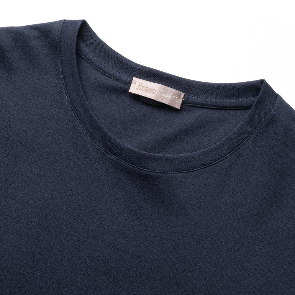 ヘルノ HERNO Tシャツ クルーネック JG00023UR ネイビー カーキ リゾートライン メンズ Tシャツ イタリア カットソー 高級Tシャツ ハイブランド 半袖