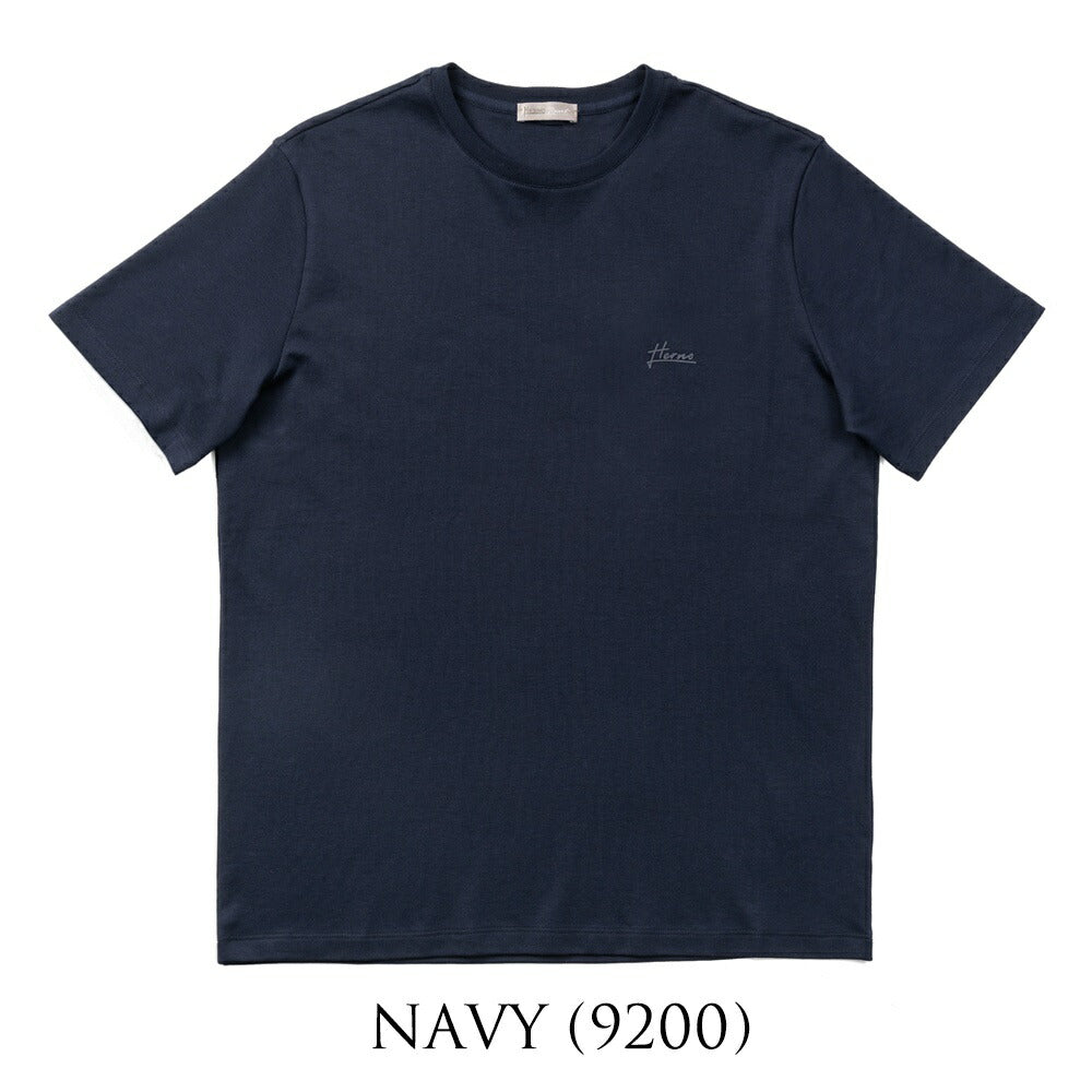 ヘルノ HERNO Tシャツ クルーネック JG00023UR ネイビー カーキ リゾートライン メンズ Tシャツ イタリア カットソー 高級Tシャツ ハイブランド 半袖