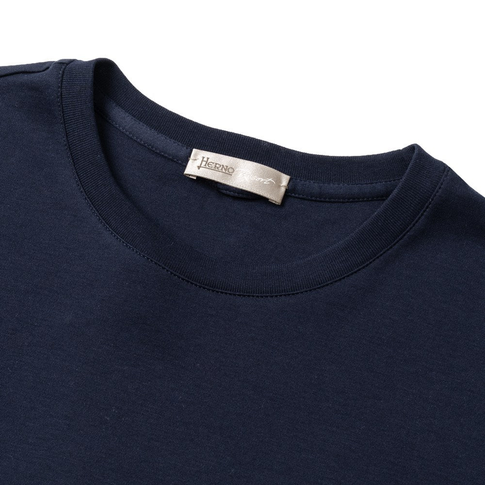 ヘルノ HERNO Tシャツ クルーネック JG00027UR ネイビー カーキ ポケット付き リゾートライン メンズ Tシャツ イタリア カットソー 高級Tシャツ ハイブランド 半袖