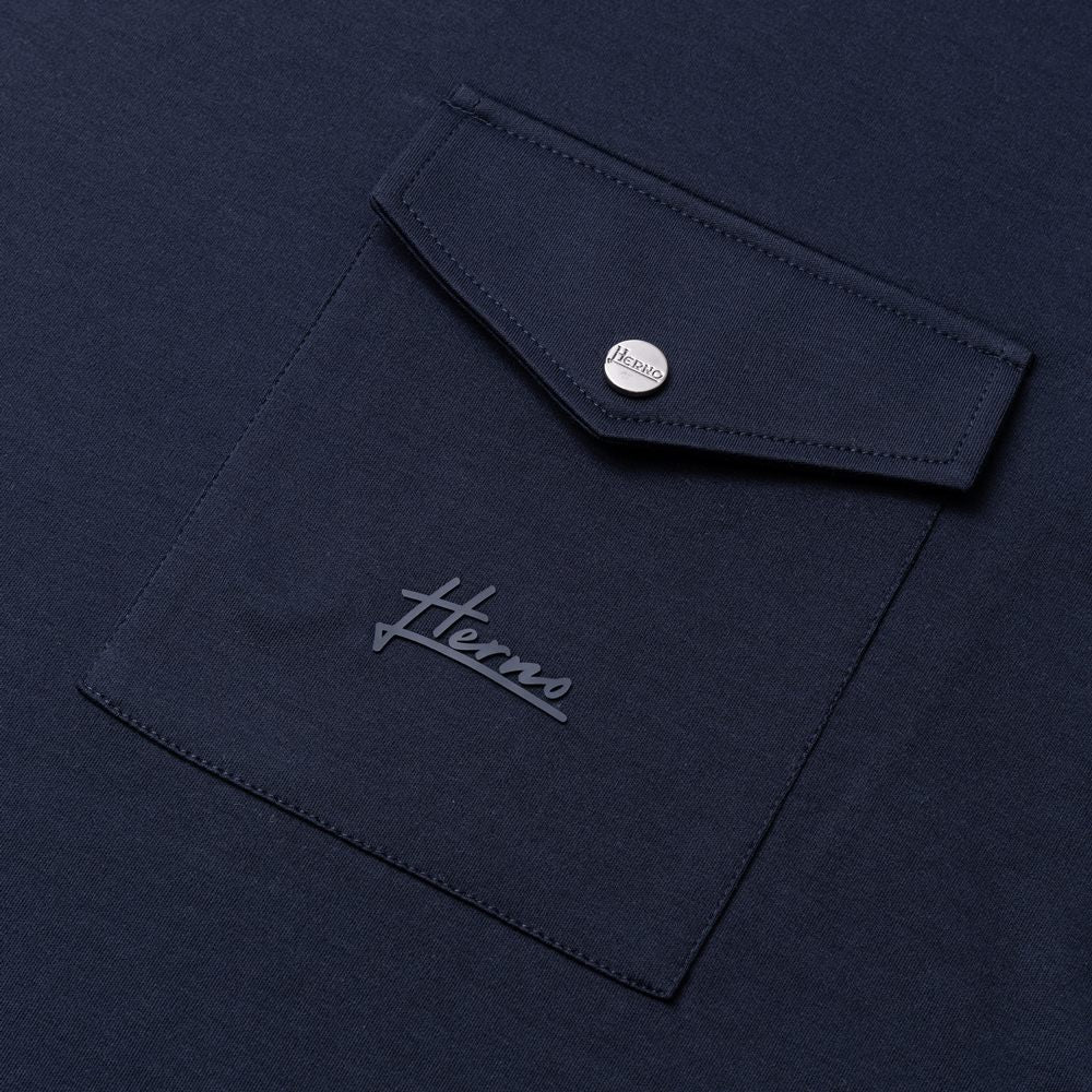 ヘルノ HERNO Tシャツ クルーネック JG00027UR ネイビー カーキ ポケット付き リゾートライン メンズ Tシャツ イタリア カットソー 高級Tシャツ ハイブランド 半袖