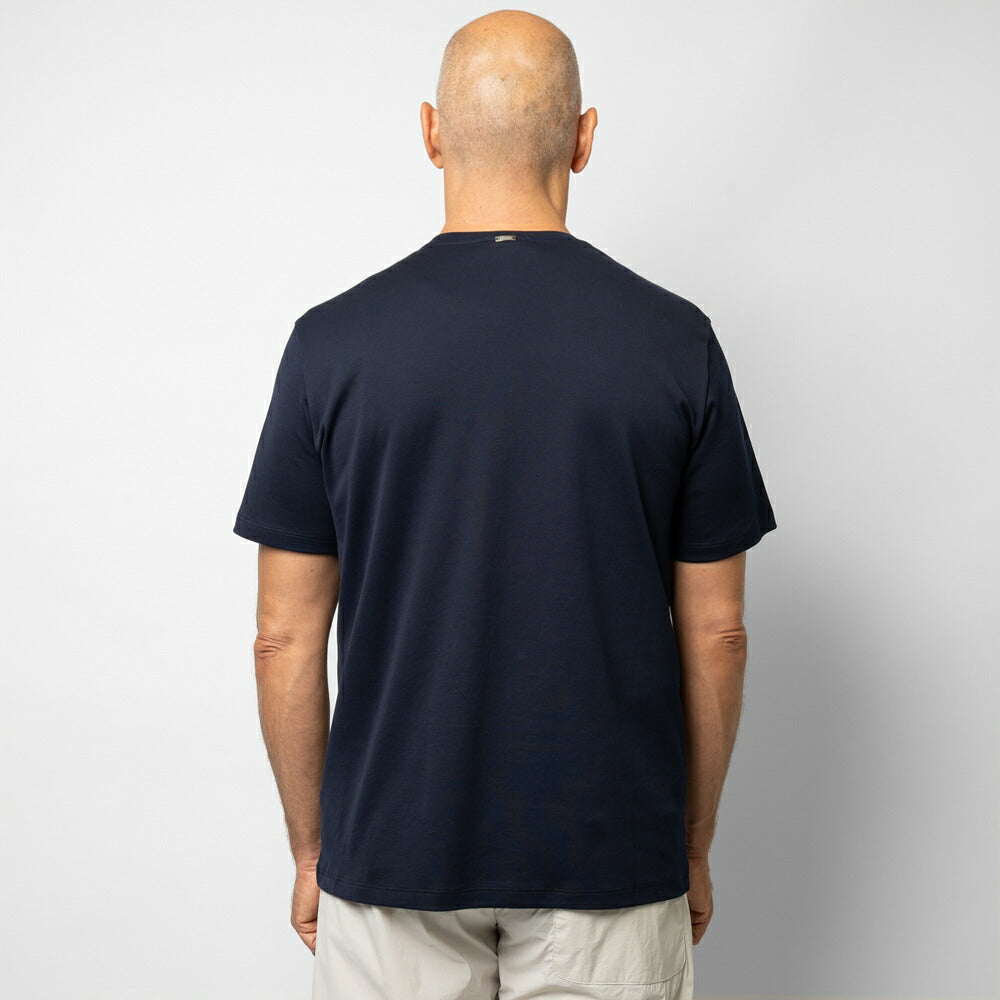 ヘルノ HERNO Tシャツ クルーネック JG00027UR ネイビー カーキ ポケット付き リゾートライン メンズ Tシャツ イタリア カットソー 高級Tシャツ ハイブランド 半袖