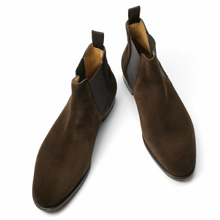 ジョンロブ JOHN LOBB LAWRY サイドゴアブーツ ワイズE スエード ダークブラウン レザーソール ドレスシューズ 革靴 ビジネスシューズ メンズ イギリス 英国 ブーツ 本革 ビジネス イタリア サイドゴア 茶 ショートブーツ ブランド