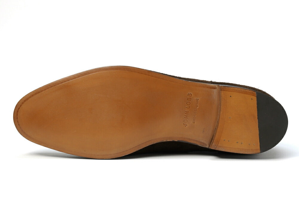 ジョンロブ JOHN LOBB LAWRY サイドゴアブーツ ワイズE スエード ダークブラウン レザーソール ドレスシューズ 革靴 ビジネスシューズ メンズ イギリス 英国 ブーツ 本革 ビジネス イタリア サイドゴア 茶 ショートブーツ ブランド