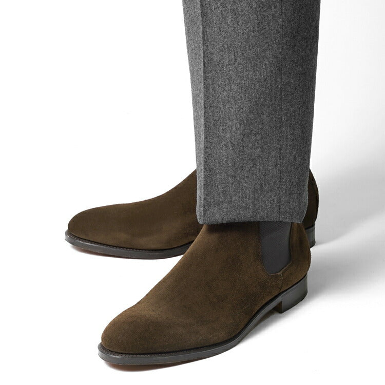 ジョンロブ JOHN LOBB LAWRY サイドゴアブーツ ワイズE スエード ダークブラウン レザーソール ドレスシューズ 革靴 ビジネスシューズ メンズ イギリス 英国 ブーツ 本革 ビジネス イタリア サイドゴア 茶 ショートブーツ ブランド