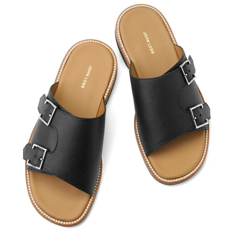 ジョンロブ JOHN LOBB レザーサンダル BEACON PD ダブルモンク シボ革 ブラック ワイズE ラスト1712 メンズ サンダル 夏 本革 ブランド