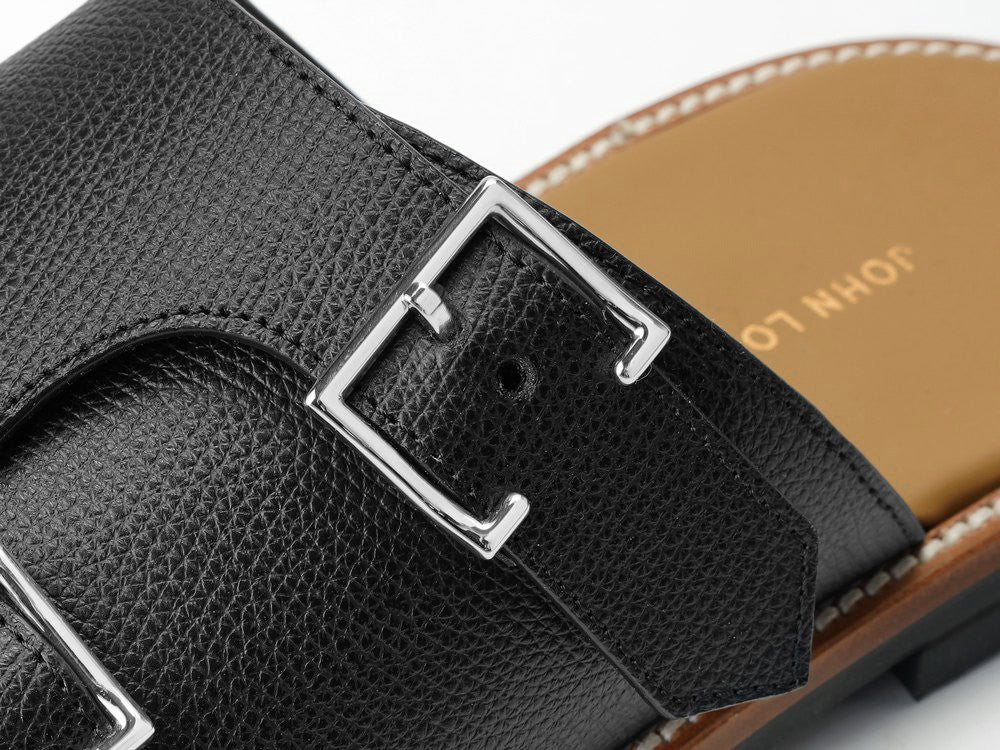 ジョンロブ JOHN LOBB レザーサンダル BEACON PD ダブルモンク シボ革 ブラック ワイズE ラスト1712 メンズ サンダル 夏 本革 ブランド