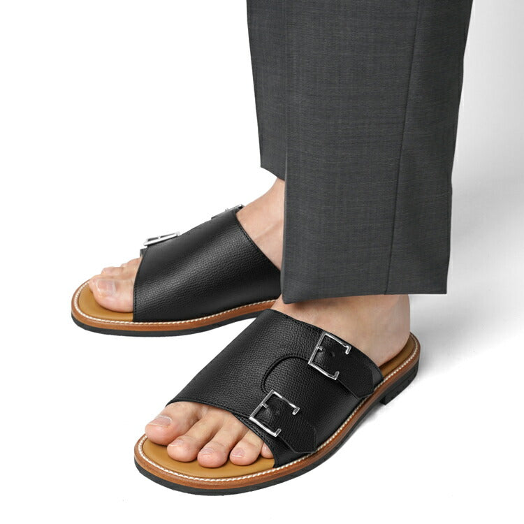 ジョンロブ JOHN LOBB レザーサンダル BEACON PD ダブルモンク シボ革 ブラック ワイズE ラスト1712 メンズ サンダル 夏 本革 ブランド