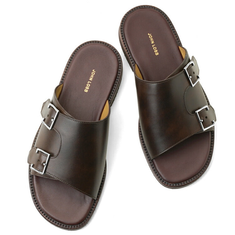 ジョンロブ JOHN LOBB レザーサンダル BEACON PD ダブルモンク ダークブラウン ワイズE ラスト1712 メンズ サンダル 夏 本革 ブランド