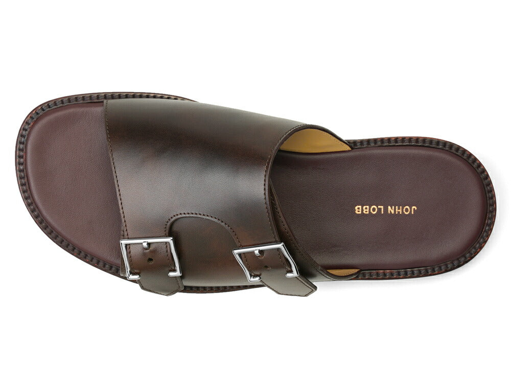 ジョンロブ JOHN LOBB レザーサンダル BEACON PD ダブルモンク ダークブラウン ワイズE ラスト1712 メンズ サンダル 夏 本革 ブランド