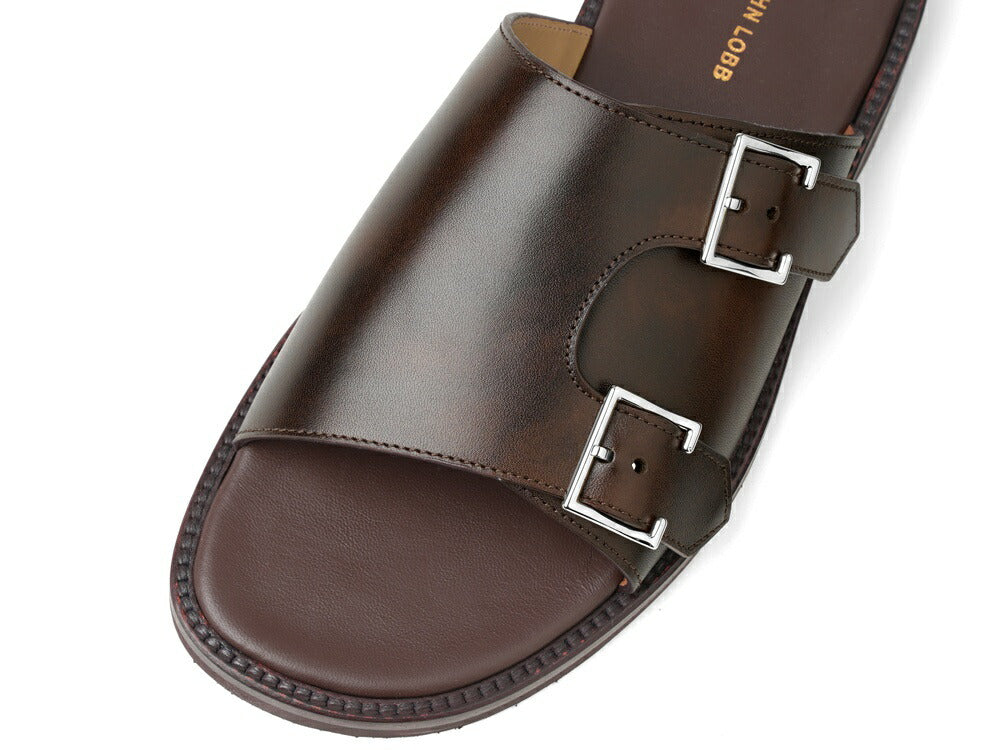 ジョンロブ JOHN LOBB レザーサンダル BEACON PD ダブルモンク ダークブラウン ワイズE ラスト1712 メンズ サンダル 夏 本革 ブランド