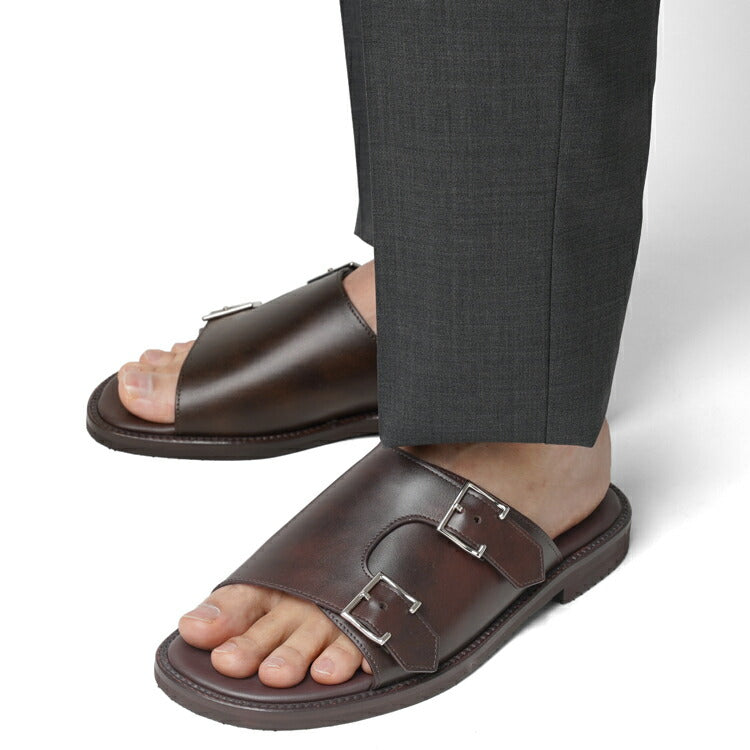 ジョンロブ JOHN LOBB レザーサンダル BEACON PD ダブルモンク ダークブラウン ワイズE ラスト1712 メンズ サンダル 夏 本革 ブランド