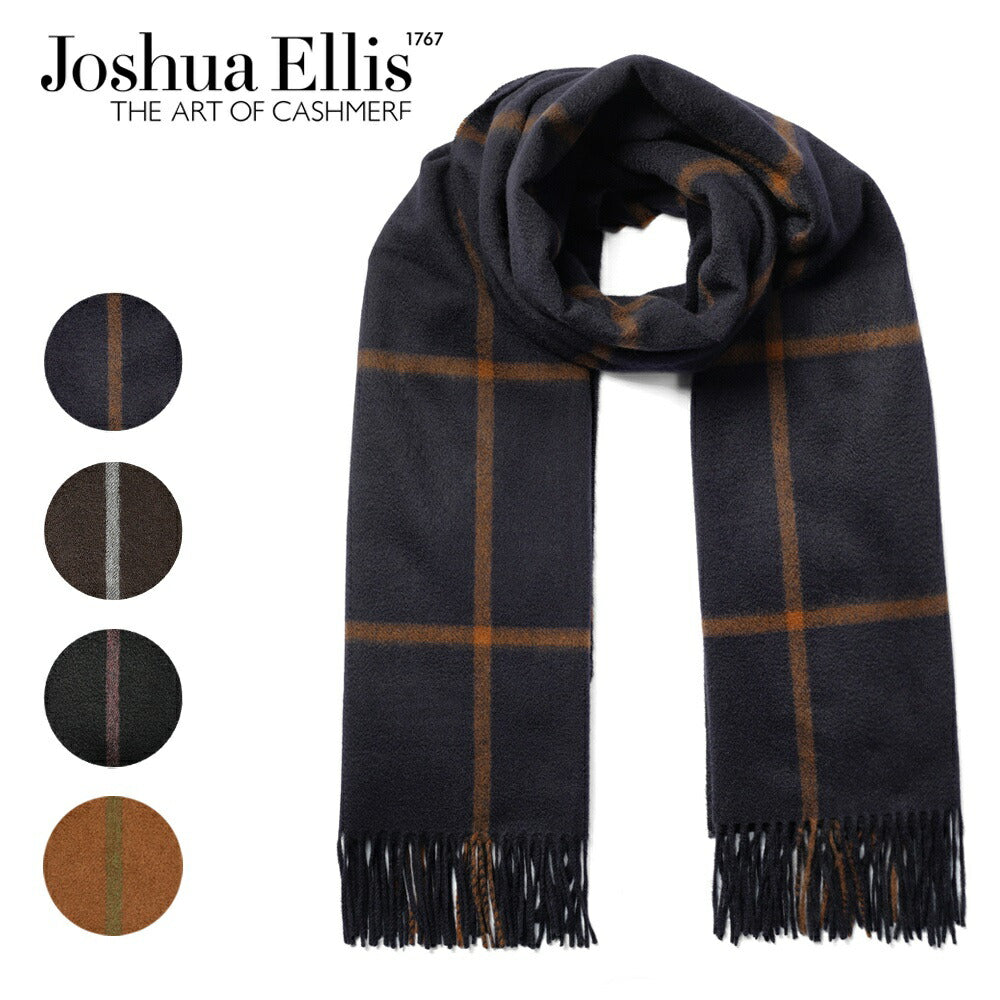 ジョシュアエリス JOSHUA ELLIS カシミア 大判 ストール マフラー 高級 カシミアマフラー カシミアストール 大判ストール チェック ウインドウペン 大判マフラー チェックマフラー チェック柄 メンズマフラー カシミヤ ギフト メンズ レディース ネイビー ブラウン ブラック