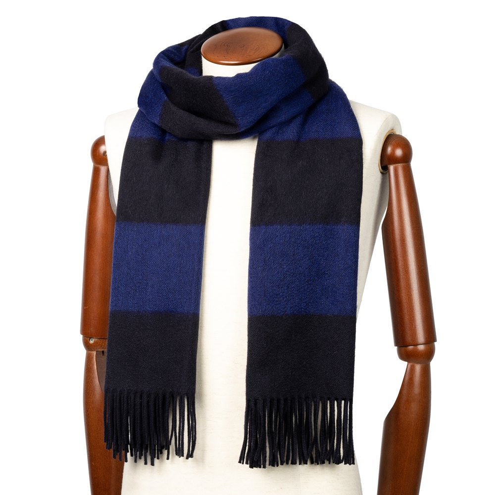 ジョシュアエリス JOSHUA ELLIS カシミアストール カシミアマフラー カシミア 大判 ストール マフラー ストライプ ブランケット ネイビー ブルー メンズ レディース 秋 冬 厚手 カシミヤ 冬小物 プレゼント