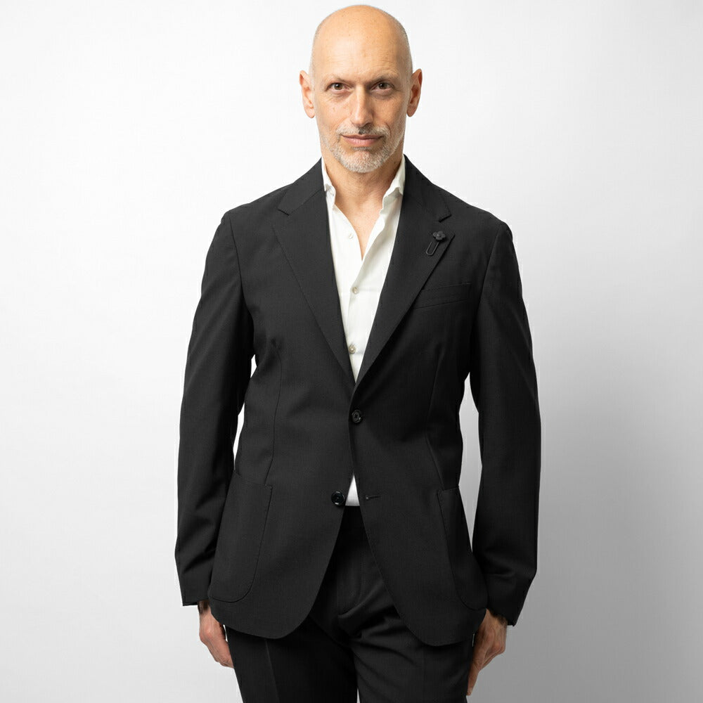 【返品不可】ラルディーニ LARDINI スーツ EQ148E-EQEL62704 ジャケット 1プリーツパンツ EASY WEAR 高機能 ウールトロピカル ストレッチウール ブラック ネイビー グレー オールシーズン メンズ セット セットアップ ブランド フォーマル 開き見せ  サイドベンツ イタリア