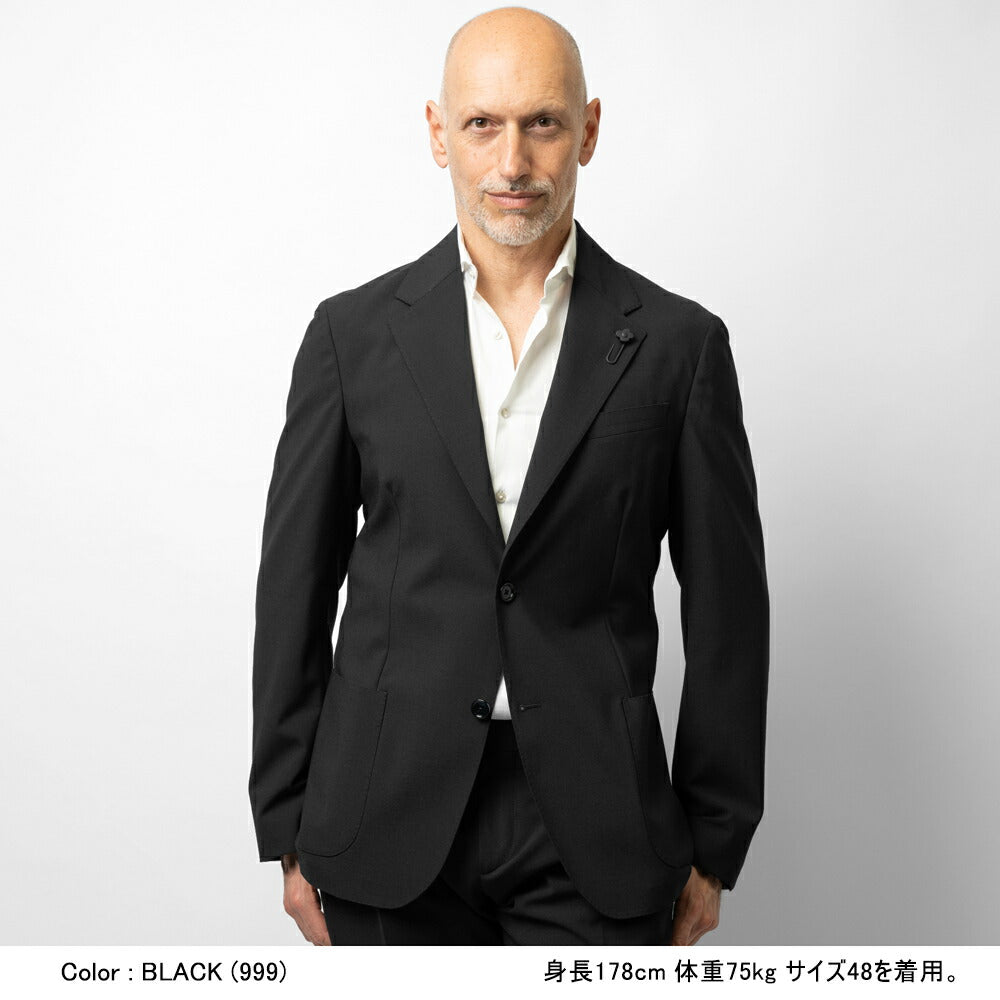 【返品不可】ラルディーニ LARDINI スーツ EQ148E-EQEL62704 ジャケット 1プリーツパンツ EASY WEAR 高機能 ウールトロピカル ストレッチウール ブラック ネイビー グレー オールシーズン メンズ セット セットアップ ブランド フォーマル 開き見せ  サイドベンツ イタリア