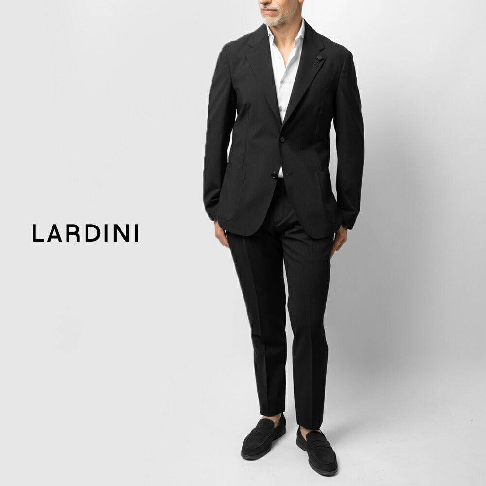 【返品不可】ラルディーニ LARDINI スーツ EQ148E-EQEL62704 ジャケット 1プリーツパンツ EASY WEAR 高機能 ウールトロピカル ストレッチウール ブラック ネイビー グレー オールシーズン メンズ セット セットアップ ブランド フォーマル 開き見せ  サイドベンツ イタリア