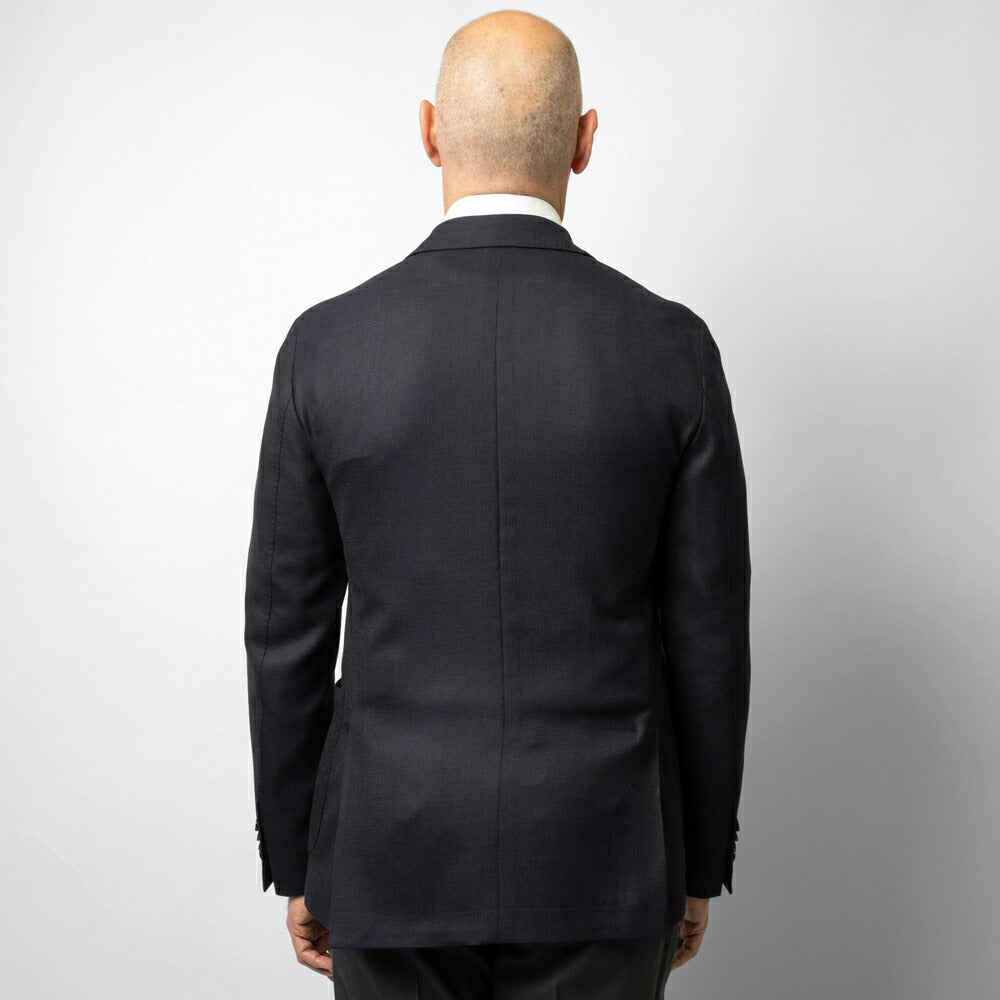 【返品不可】ラルディーニ LARDINI ジャケット  ネイビー EQ949E-EQEL62710 シングル テーラードジャケット ホップサック ストレッチ EASY WEAR 24春夏 メンズ ビジネス ブランド開き見せ  サイドベンツ 高級 クラシコ イタリア