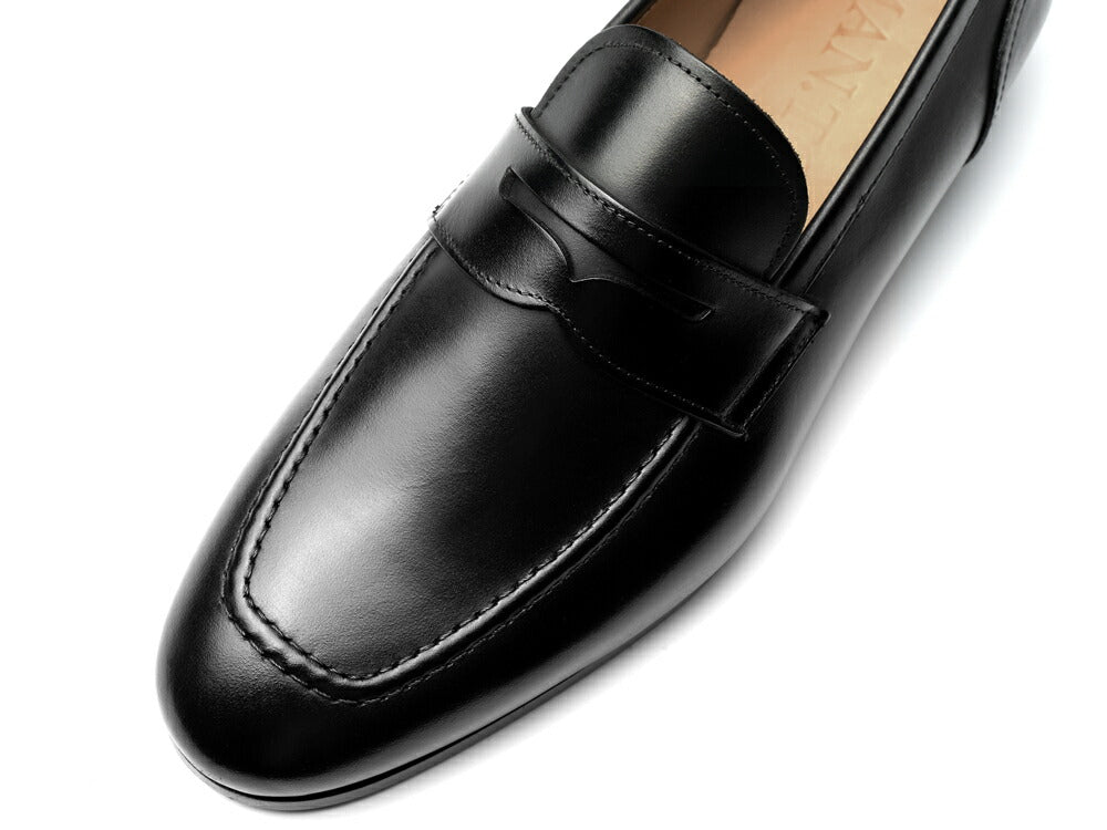 マント MAN.TO コインローファー レザー ブラック ALBERTO 革靴 本革 ローファー ドレスシューズ レザーソール メンズ ビジネス カジュアル イタリア メンズ靴 歩きやすい シンプル 【送料無料】