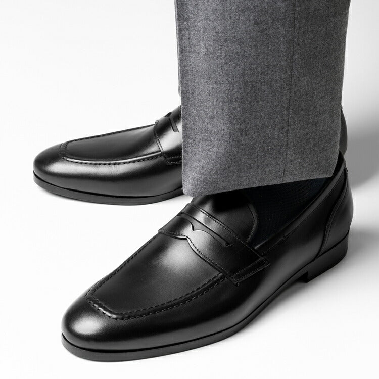 マント MAN.TO コインローファー レザー ブラック ALBERTO 革靴 本革 ローファー ドレスシューズ レザーソール メンズ ビジネス カジュアル イタリア メンズ靴 歩きやすい シンプル 【送料無料】