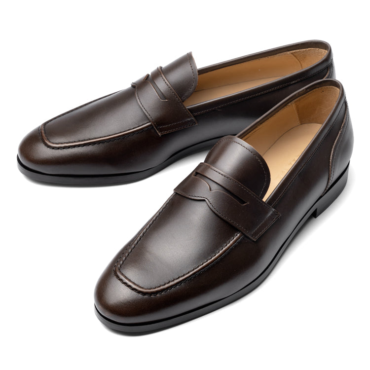 マント MAN.TO コインローファー ダークブラウン ALBERTO 革靴 本革 レザー  ローファー ドレスシューズ レザーソール メンズ ビジネス カジュアル イタリア メンズ靴 歩きやすい シンプル 【送料無料】
