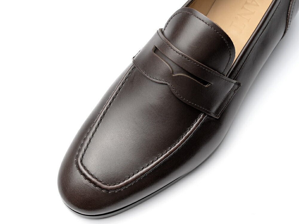 マント MAN.TO コインローファー ダークブラウン ALBERTO 革靴 本革 レザー  ローファー ドレスシューズ レザーソール メンズ ビジネス カジュアル イタリア メンズ靴 歩きやすい シンプル 【送料無料】