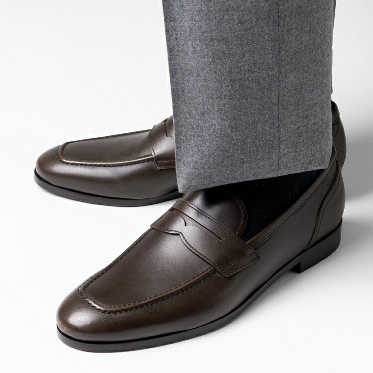 マント MAN.TO コインローファー ダークブラウン ALBERTO 革靴 本革 レザー  ローファー ドレスシューズ レザーソール メンズ ビジネス カジュアル イタリア メンズ靴 歩きやすい シンプル 【送料無料】