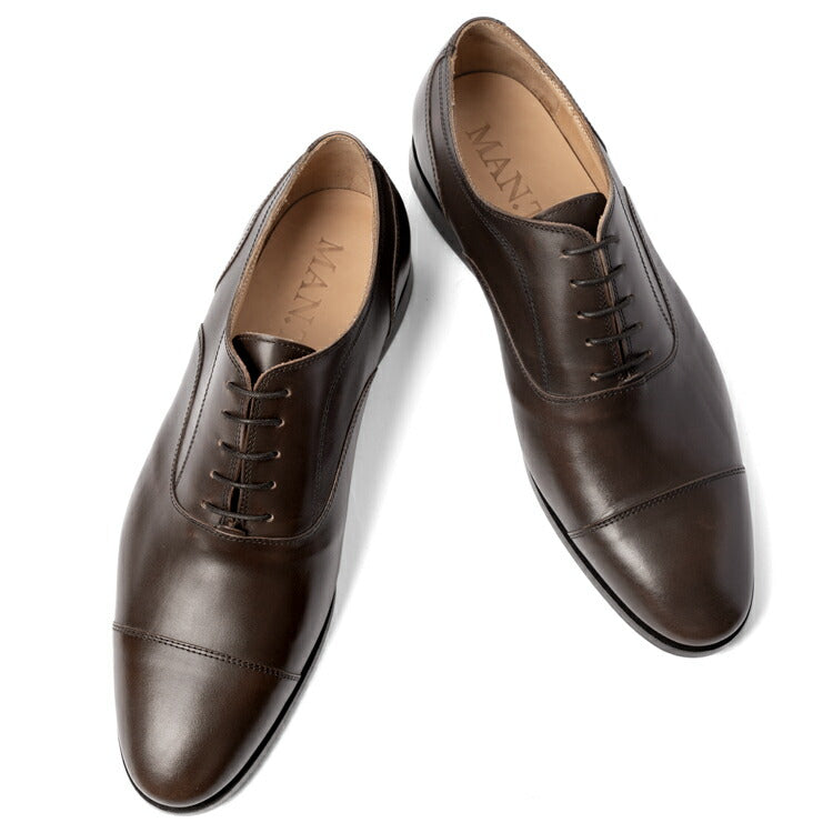 マント MAN.TO ストレートチップ レザー ダークブラウン OXFORD 革靴 本革 ドレスシューズ ビジネスシューズ レザーソール メンズ ビジネス カジュアル イタリア メンズ靴 歩きやすい シンプル 【送料無料】