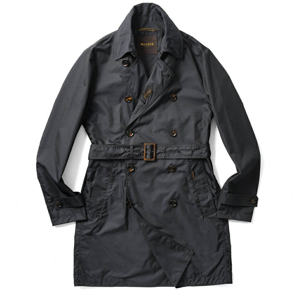 【返品不可】ムーレー moorer トレンチコート ナイロン melfi-wk / blu ネイビー / avorio アイボリー ライトコート スプリングコート