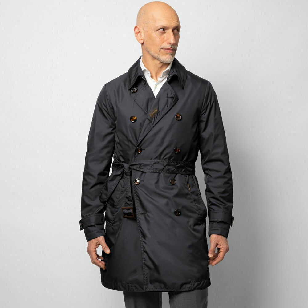 【返品不可】ムーレー moorer トレンチコート ナイロン melfi-wk / blu ネイビー / avorio アイボリー ライトコート スプリングコート