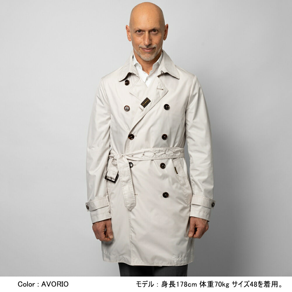 【返品不可】ムーレー moorer トレンチコート ナイロン melfi-wk / blu ネイビー / avorio アイボリー ライトコート スプリングコート