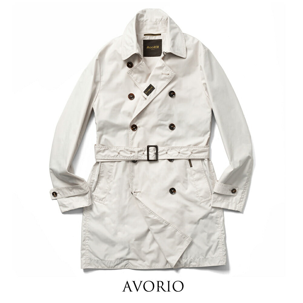 【返品不可】ムーレー moorer トレンチコート ナイロン melfi-wk / blu ネイビー / avorio アイボリー ライトコート スプリングコート